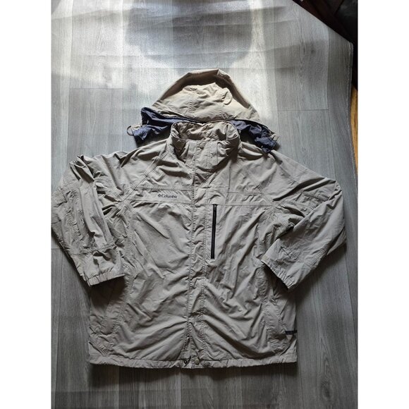 Columbia Mens Omni-Tech Windbreaker Jacket XX-Large Beige - Picture 1 of 12